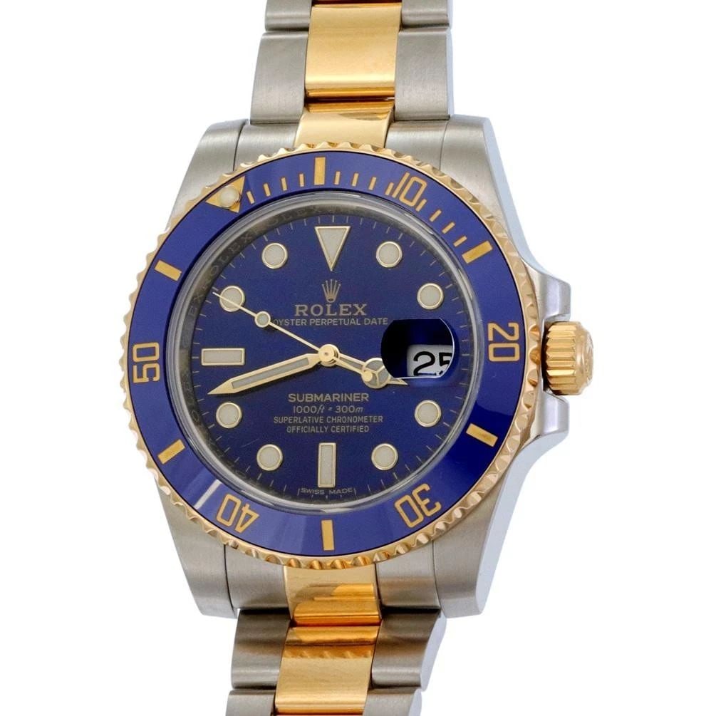 ROLEX SUBMARINER STEEL 18K GOLD BLUE DIAL MEN'S WATCH116613 SERVICE & WARRANTY (1 of 2)