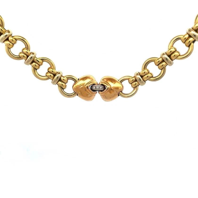 ROBERTO COIN 18K GOLD NECKLACE DIAMOND HEARTS MOTIF YELLOW 33" LONG (1 of 2)
