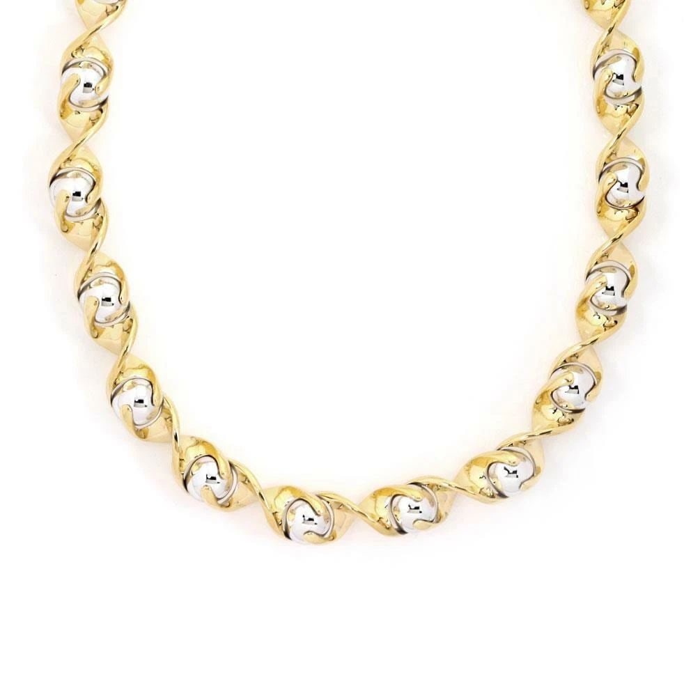 MARINA B NECKLACE 18K YELLOW GOLD TWO TONE SWIRL BEAD STYLE ILLUSION STYLE: MARINA B NECKLACE 18K YELLOW GOLD TWO TONE SWIRL BEAD STYLE ILLUSION STYLE MARINA B NECKLACE 18K YELLOW GOLD TWO TONE SWIRL BEAD STYLE ILLUSION STYLE Marina B 18k Yellow Gold Two Tone Swirl Bead Style