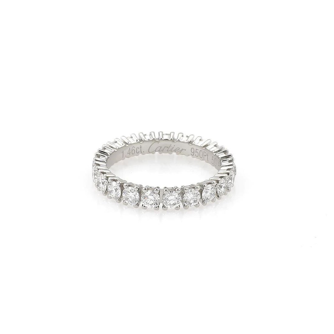 CARTIER DESTINEE ETERNITY RING 1.46CT DIAMOND PLATINUM SIZE 50 W/PAPER (1 of 2)