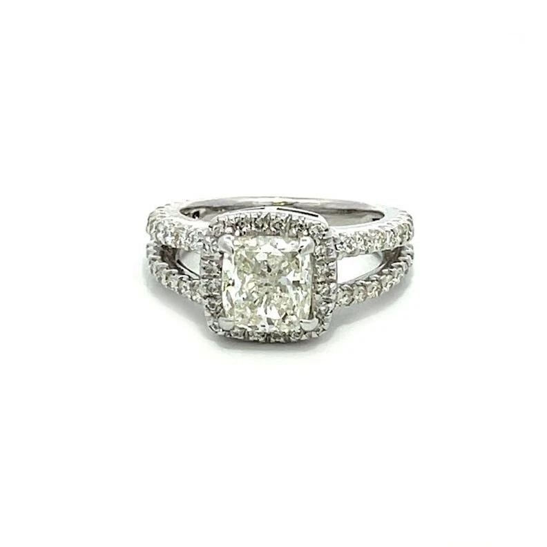 DIAMOND CUSHION GIA 2.00 CARAT W/ACCENT ENGAGEMENT RING CERTIFIED (1 of 2)
