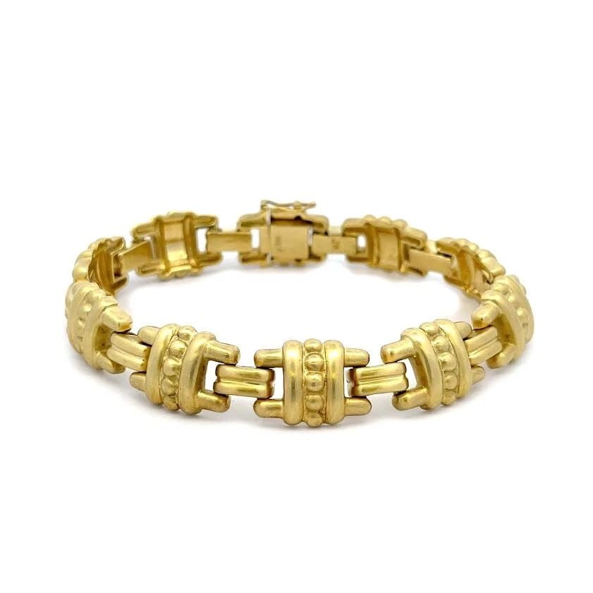 JUDITH RIPKA 18K BRACELET YELLOW GOLD BEAD STYLE "H" LINK 59 GRAMS (1 of 2)
