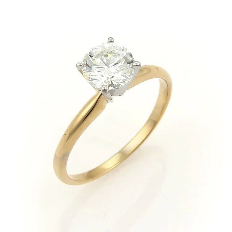 ROUND CUT 1.00CT ENGAGEMENT RING J VS1 SOLITAIRE DIAMOND 14K GOLD W/GIA CERT. (1 of 2)