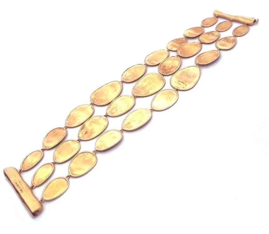 MARCO BICEGO LUNARIA GOLD BRACELET 18K YELLOW TRIPLE ROW DISC LINK (1 of 2)