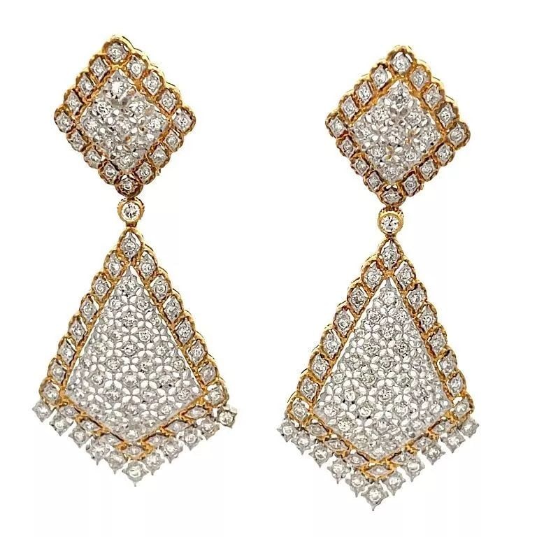 18K DIAMOND CHANDELIER EARRINGS 3 CARAT (1 of 2)