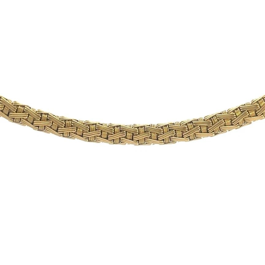 TIFFANY & CO. GOLD NECKLACE 18K YELLOW FLEX WEAVE COLLAR STYLE W/CASE (1 of 2)