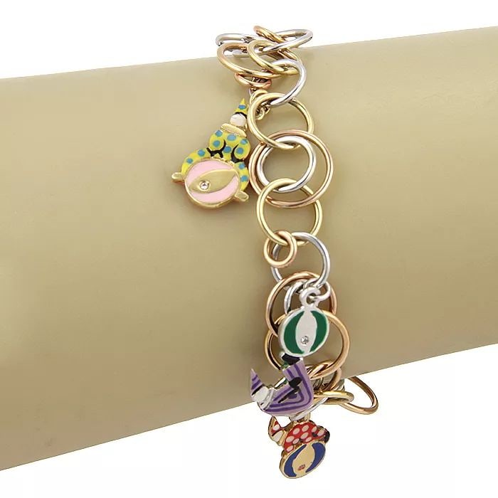 ROBERTA PORRATI GOLD BRACELET BABY CARACOL COLLECTION 18K TRICOLOR DIAMOND NEW (1 of 2)