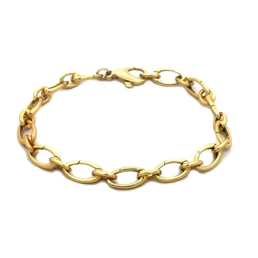 TIFFANY & CO. CLASPING GOLD BRACELET 18K YELLOW MARQUISE LINK (1 of 2)