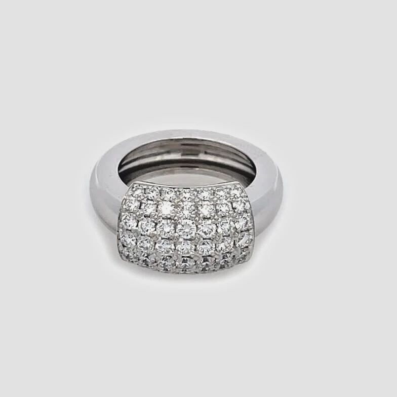 PIAGET DIAMONDS RING 1.75 PAVE SLIDE BAR TOP 18K WHITE GOLD SIZE 6.5: PIAGET DIAMONDS RING 1.75 PAVE SLIDE BAR TOP 18K WHITE GOLD SIZE 6.5 PIAGET DIAMONDS RING 1.75 PAVE SLIDE BAR TOP 18K WHITE GOLD SIZE 6.5 Piaget 1.75ct Pave Diamonds Slide Bar Top 18k White Gold Ring