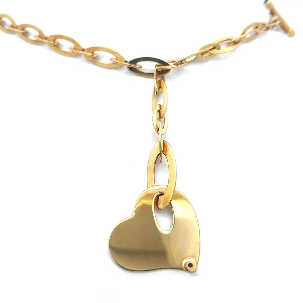ROBERTO COIN GOLD NECKLACE CHIC AND SHINE HEART PENDANT 18K YELLOW (1 of 2)