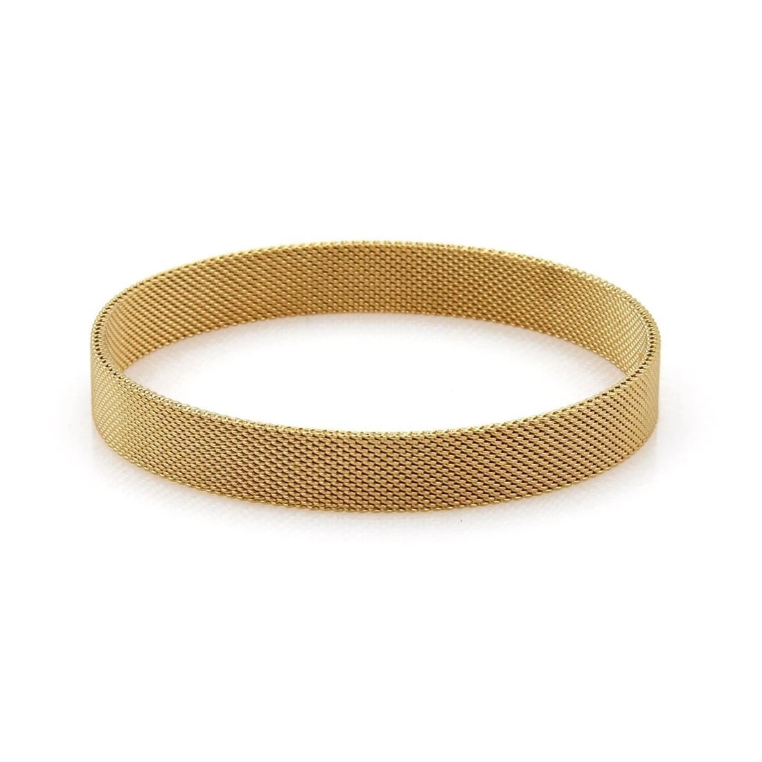 TIFFANY & CO. SOMERSET 18K YELLOW GOLD 9MM WIDE MESH BANGLE BRACELET (1 of 2)