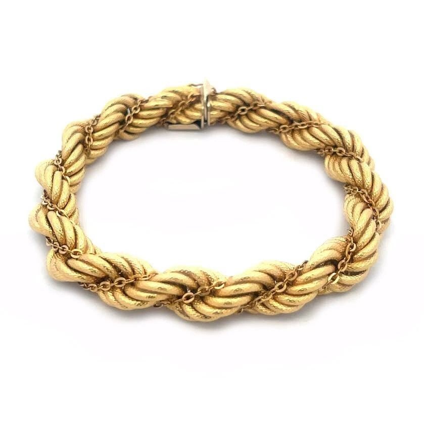 18K LADIES ROPE BRACELET WITH TWISTED CHAIN (1 of 2)