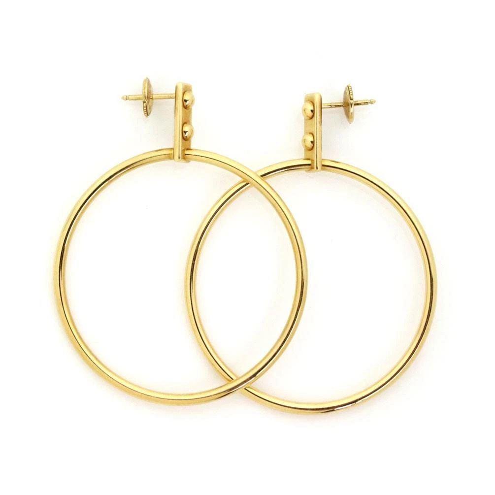 LOUIS VUITTON 18K YELLOW GOLD LARGE FANCY HOOP EARRINGS (1 of 2)