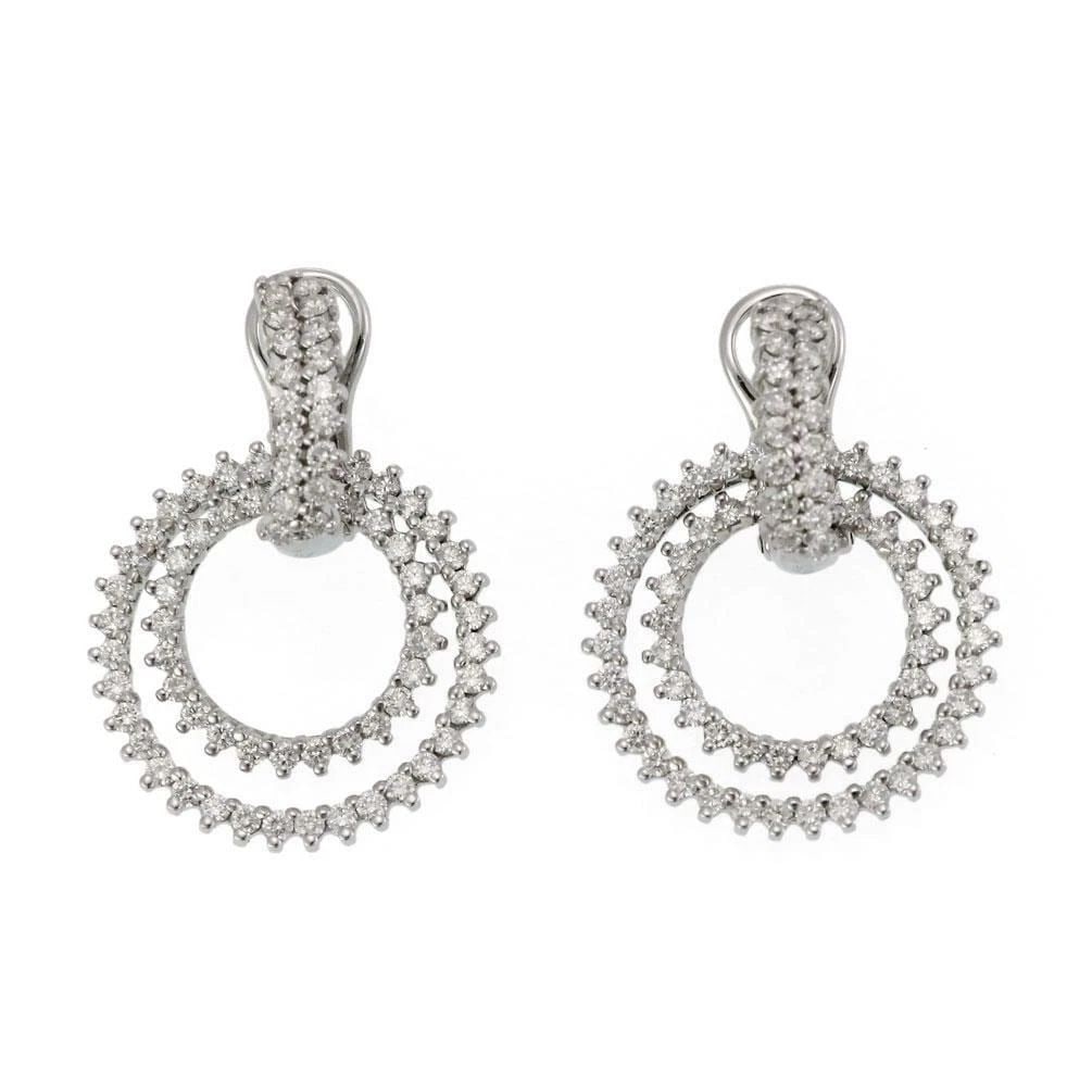 JOSE HESS 2.00CT DIAMOND 18K WHITE GOLD CHANGEABLE DOUBLE HOOP EARRINGS: JOSE HESS 2.00CT DIAMOND 18K WHITE GOLD CHANGEABLE DOUBLE HOOP EARRINGS JOSE HESS 2.00CT DIAMOND 18K WHITE GOLD CHANGEABLE DOUBLE HOOP EARRINGS Jose Hess 2.00ct Diamond 18k White Gold Changeable Doubl