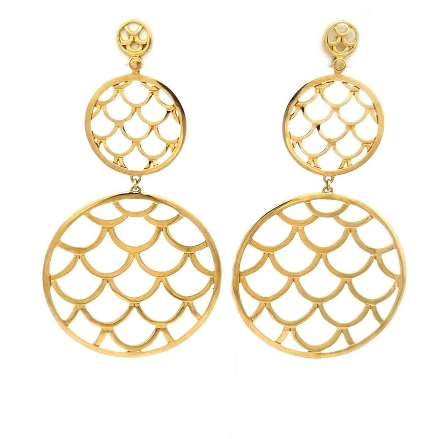 JOHN HARDY GOLD EARRINGS LEGEND NAGA 18K YELLOW LARGE DANGLE STYLE 3.5"L (1 of 2)