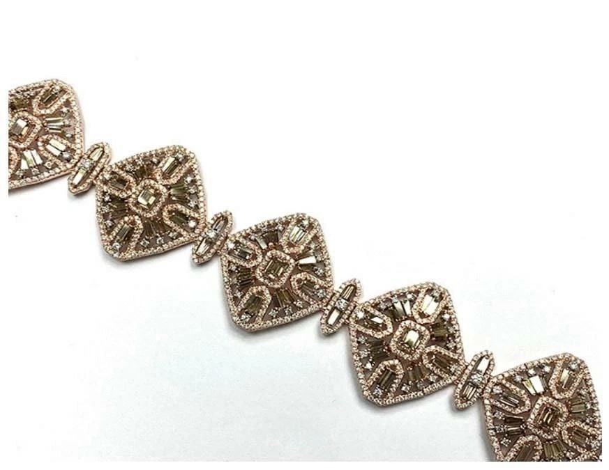 18KT GORGEOUS FANCY IMPORTANT RARE COGNAC DIAMOND BRACELET (1 of 2)