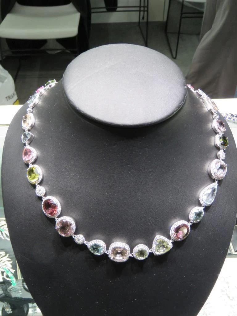LRG FANCY COLOR TOURMALINE DIAMOND NECKLACE (1 of 2)
