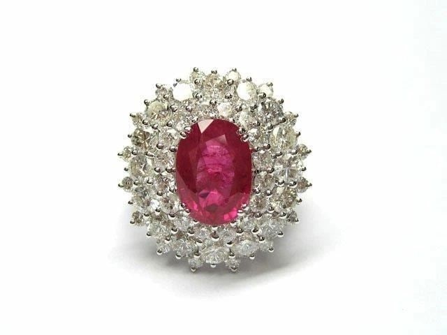 18KT DIAMOND 10CT RUBY RING (1 of 2)