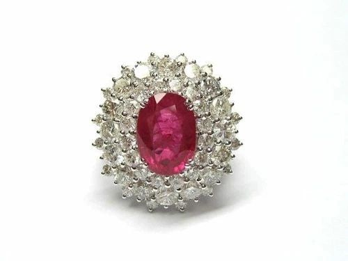 18KT DIAMOND 10CT RUBY RING - 2