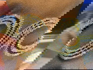 18KT GOLD FANCY 10CT DIAMOND CUFF BANGLE BRACELET (1 of 2)