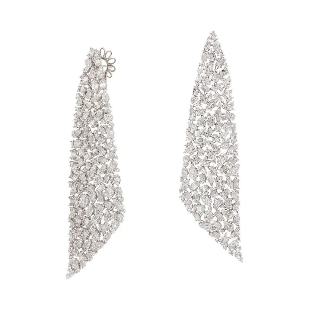 18KT RARE FANCY DIAMOND DRAPE DROP EARRINGS (1 of 1)