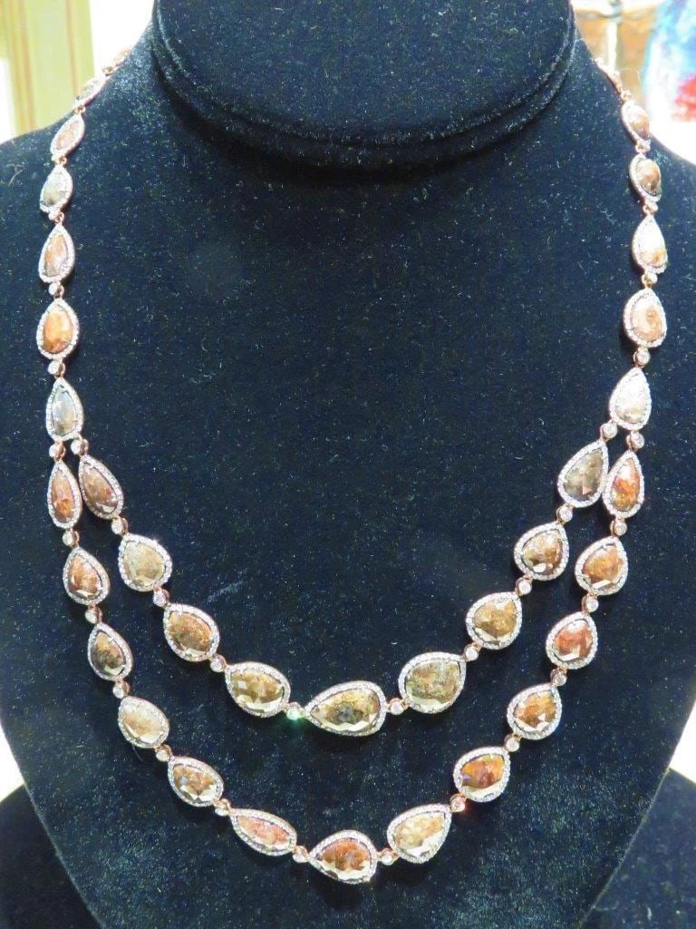 18KT ROSE GOLD 75CT FANCY BROWN DIAMOND NECKLACE (1 of 1)