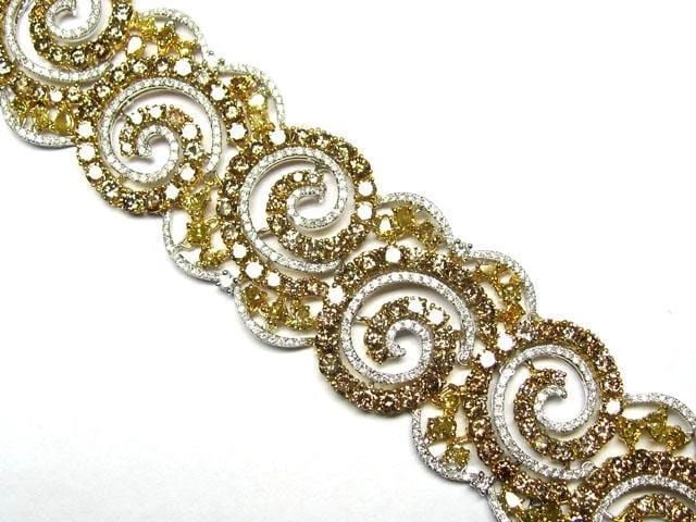 18KT GOLD FANCY YELLOW BROWN DIAMOND BRACELET!!! (1 of 1)
