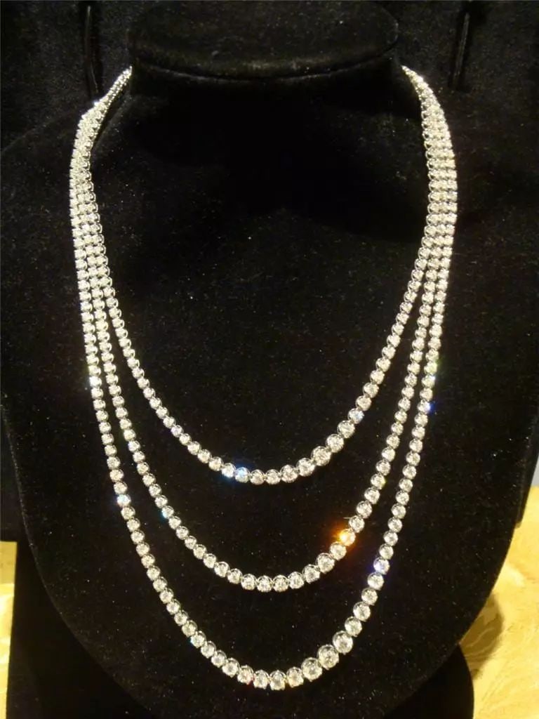 18KT 3 STRAND GAL CERTIFIED DIAMOND NECKLACE! (1 of 2)