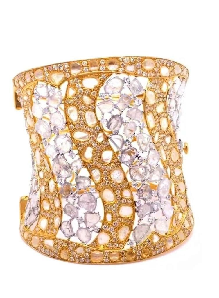 18KT FANCY SLICED YELLOW DIAMOND BANGLE BRACELET (1 of 2)