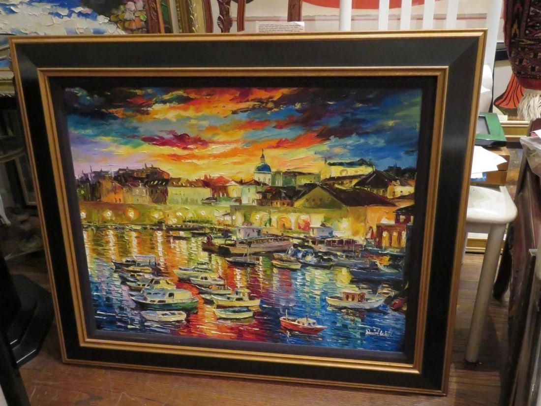 RARE IMPORTANT ESTATE ORIGINAL XTRA LARGE DELUXE DANIEL WALL ITALY PAINTING! (1 of 2)