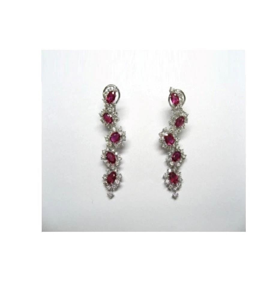 18KT 10CT FANCY GORGEOUS RUBY DIAMOND DANGLE EARRINGS (1 of 2)