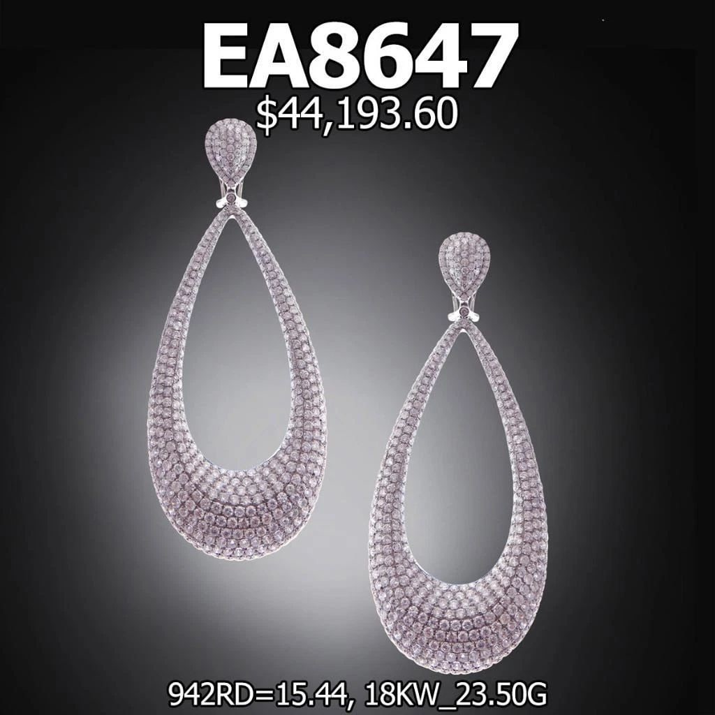 18KT LARGE 16CT DIAMOND DANGLE EARRINGS!: 18KT LARGE 16CT DIAMOND DANGLE EARRINGS! LAST CALL, LAST CHANCE!!! LIQUIDATION SALE!!! The Following Item we are offering is this Beautiful Rare Important 18KT White Gold Diamond Chandelier Earrings.