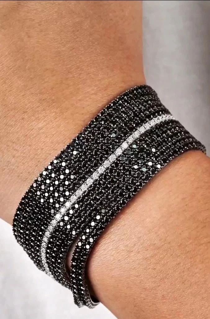 18KT MULTI STRAND BLACK DIAMOND BRACELET (1 of 2)
