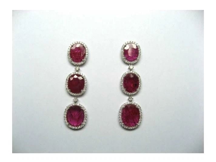 18KT GORGEOUS LARGE NATURAL RUBY EARRINGS (1 of 2)