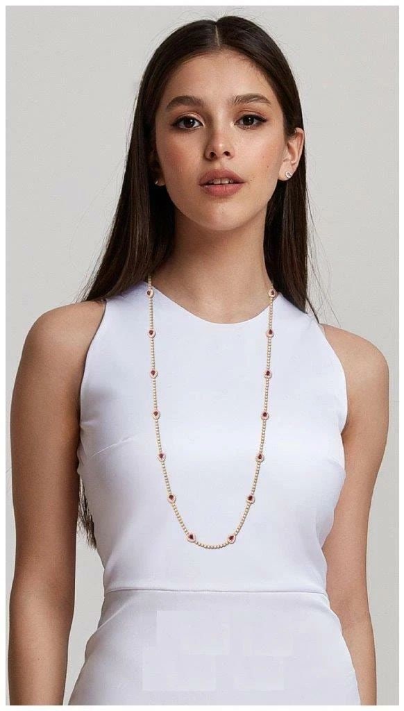 18KT GOLD DIAMOND RUBY LONG STRAND NECKLACE: 18KT GOLD DIAMOND RUBY LONG STRAND NECKLACE The Following Item we are offering is this Rare Beautiful Important 18KT Gold Long Fancy Ruby Diamond Necklace. Necklace is Exquisitely is adorned with Gorg