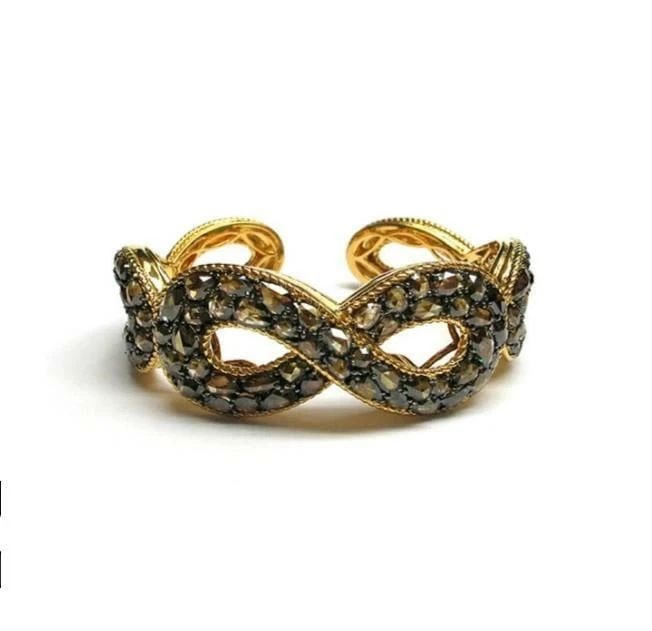 18KT GOLD 16CT FANCY COGNAC DIAMOND BANGLE BRACELET (1 of 2)