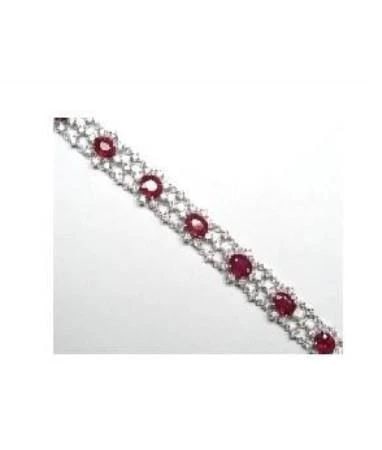 18KT GOLD RARE FANCY RUBY AND DIAMOND BRACELET (1 of 2)