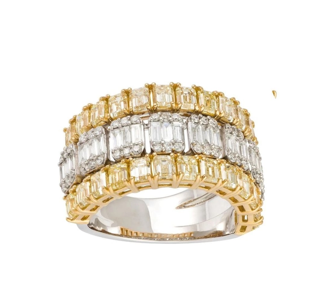 18KT GOLD 5CT YELLOW DIAMOND RING BAND (1 of 2)