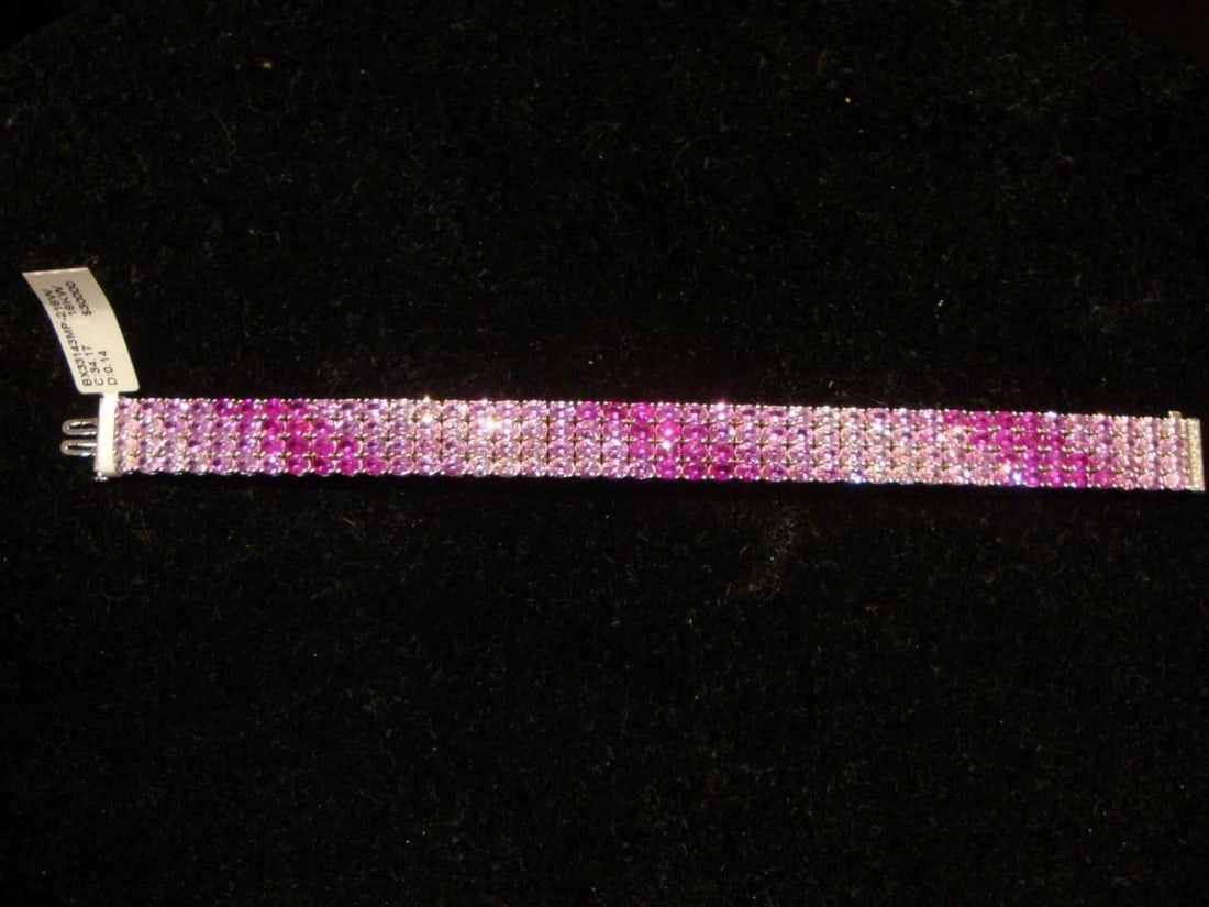 18KT LARGE 35CT PINK RED SAPPHIRE DIAMOND BRACELET (1 of 2)