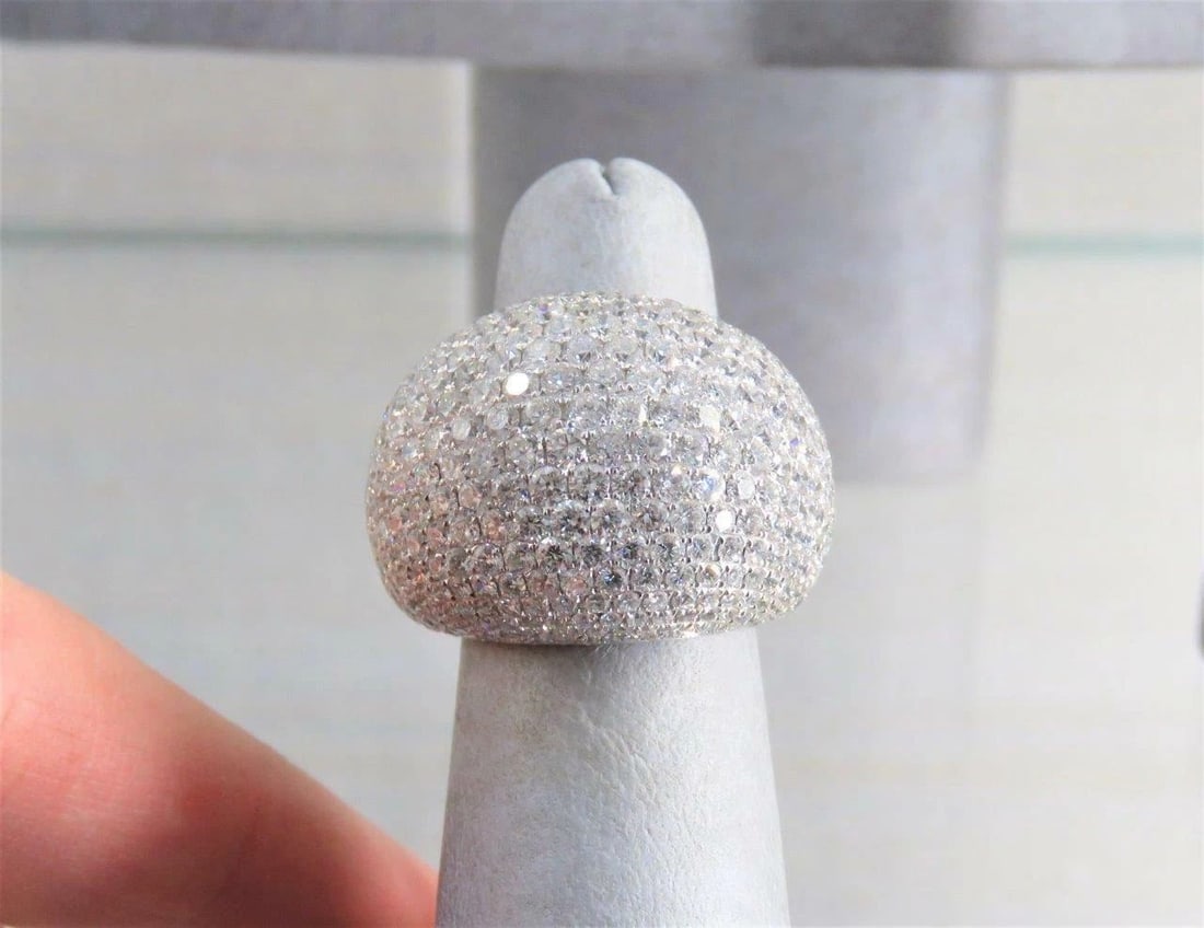 18KT RARE GORGEOUS 7.50CT DIAMOND BOMBE RING (1 of 2)