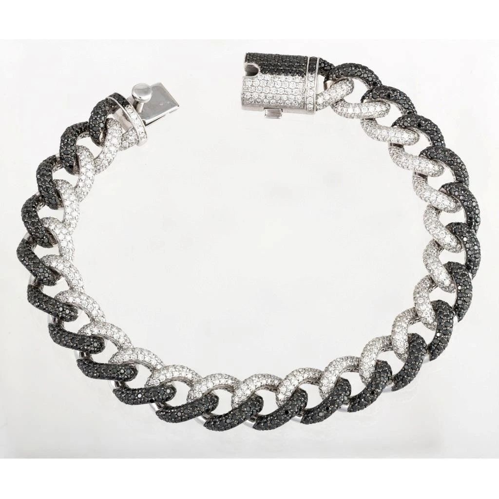18KT GOLD BLACK DIAMOND WHITE DIAMOND CHAIN BRACELET (1 of 2)