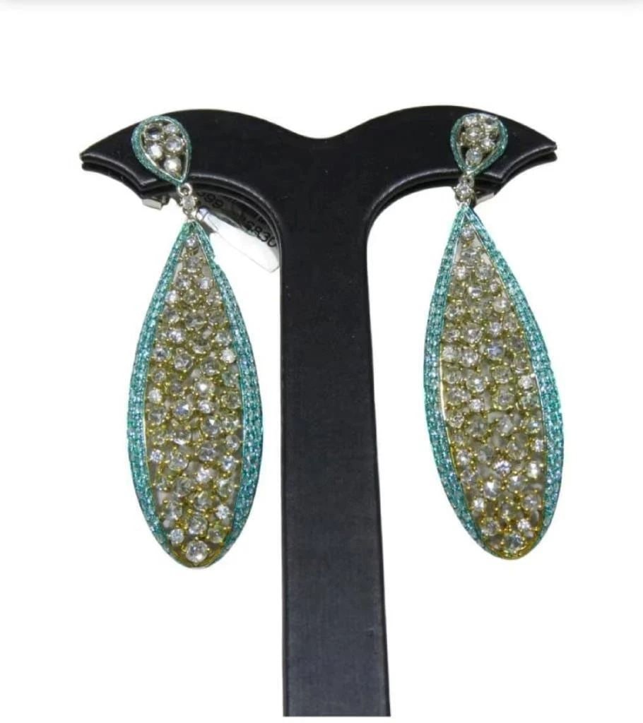 18KT GOLD 7CT FANCY YELLOW DIAMOND EARRINGS (1 of 2)