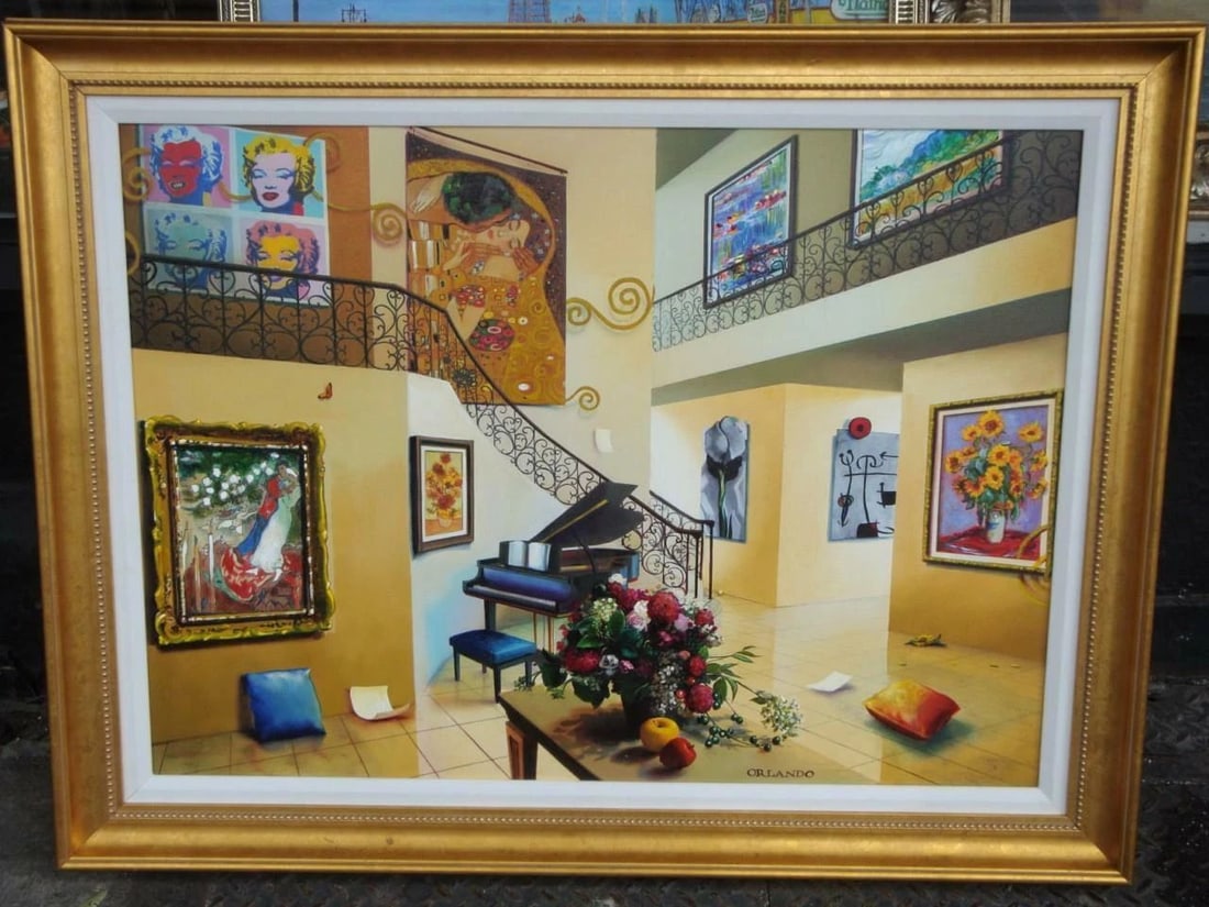 XLRG DELUXE 10 IN 1 CHAGALL VAN GOGH MONET HOMMAGE PAINTING BY ORLANDO!!! (1 of 2)