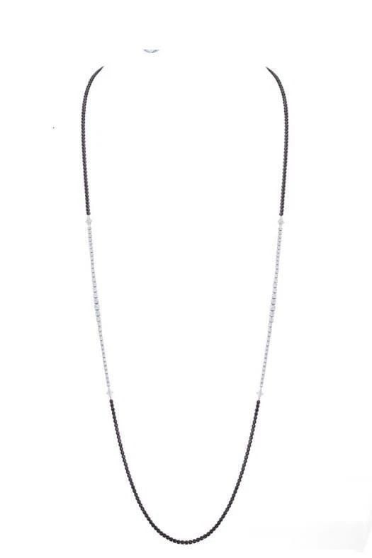18KT GOLD 7CT BLACK DIAMOND WHITE NECKLACE (1 of 2)
