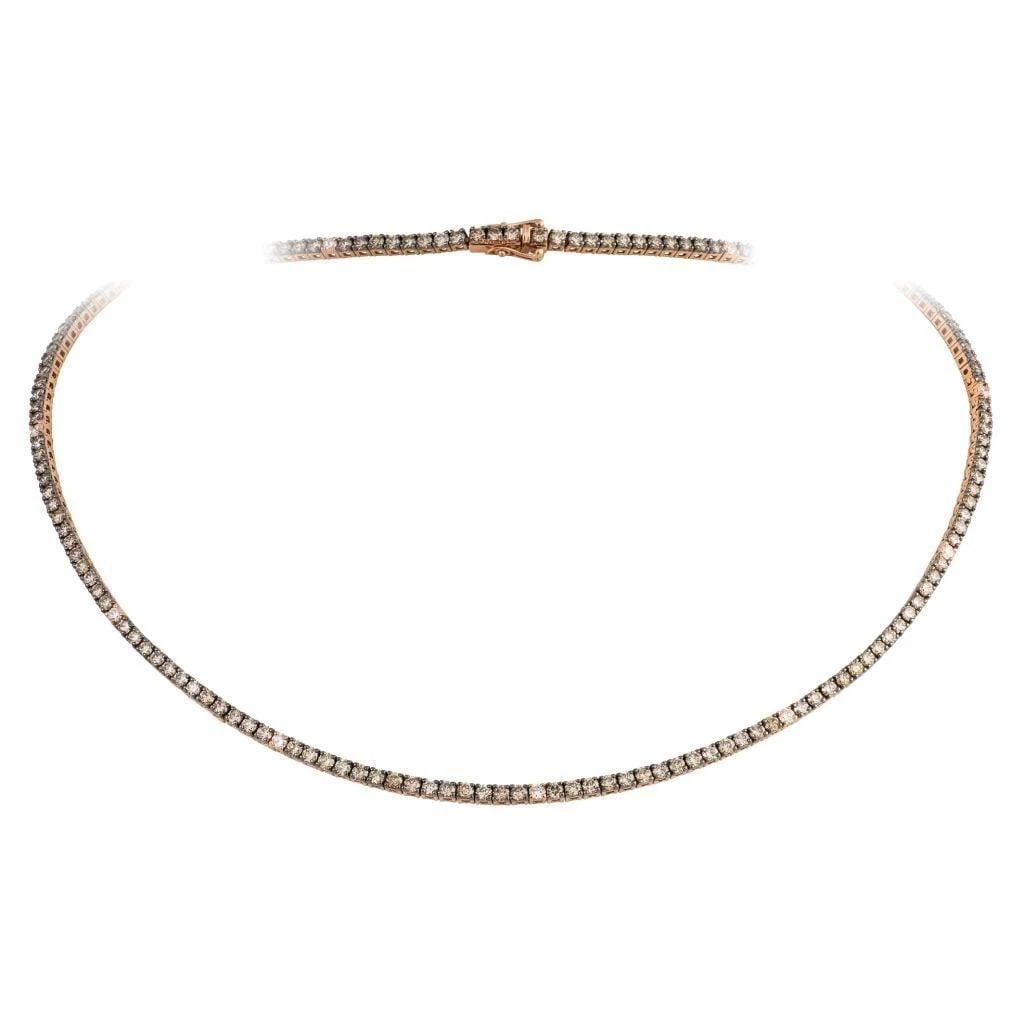 18KT GOLD FANCY BROWN DIAMOND STRAND NECKLACE: 18KT GOLD FANCY BROWN DIAMOND STRAND NECKLACE The Following Item we are offering is this Rare Important Radiant 18KT Gold Gorgeous Glittering and Sparkling Magnificent Fancy Brown Diamond Necklace. Ne