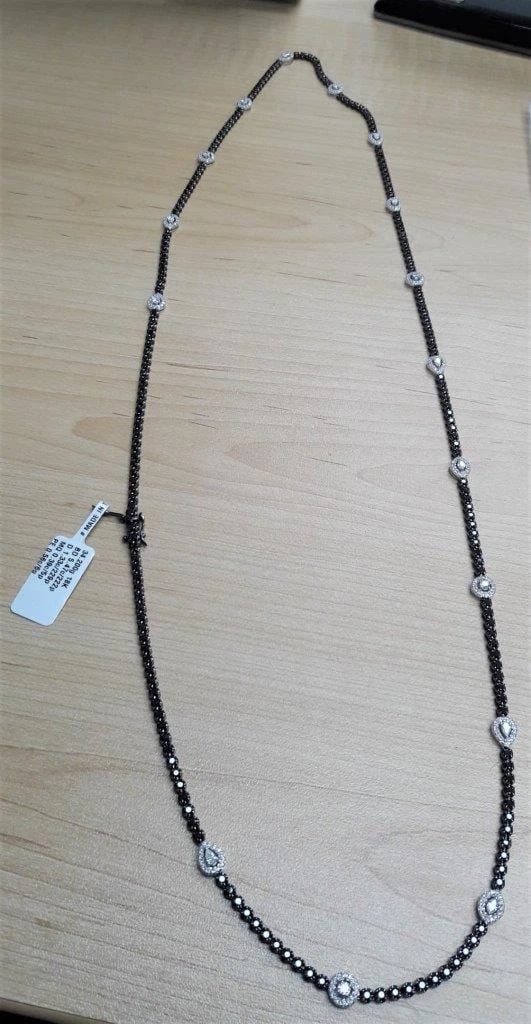 FANCY LONG BLACK DIAMOND WHITE DIAMOND NECKLACE (1 of 2)
