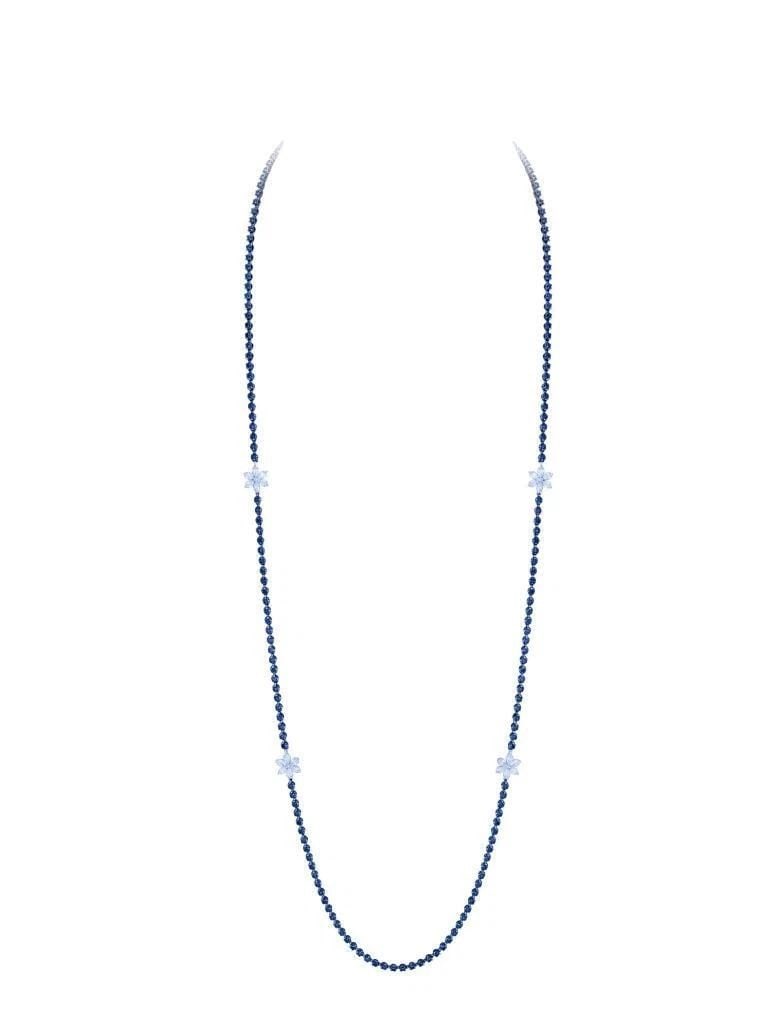 18KT BLACK DIAMOND WHITE STRAND NECKLACE (1 of 2)