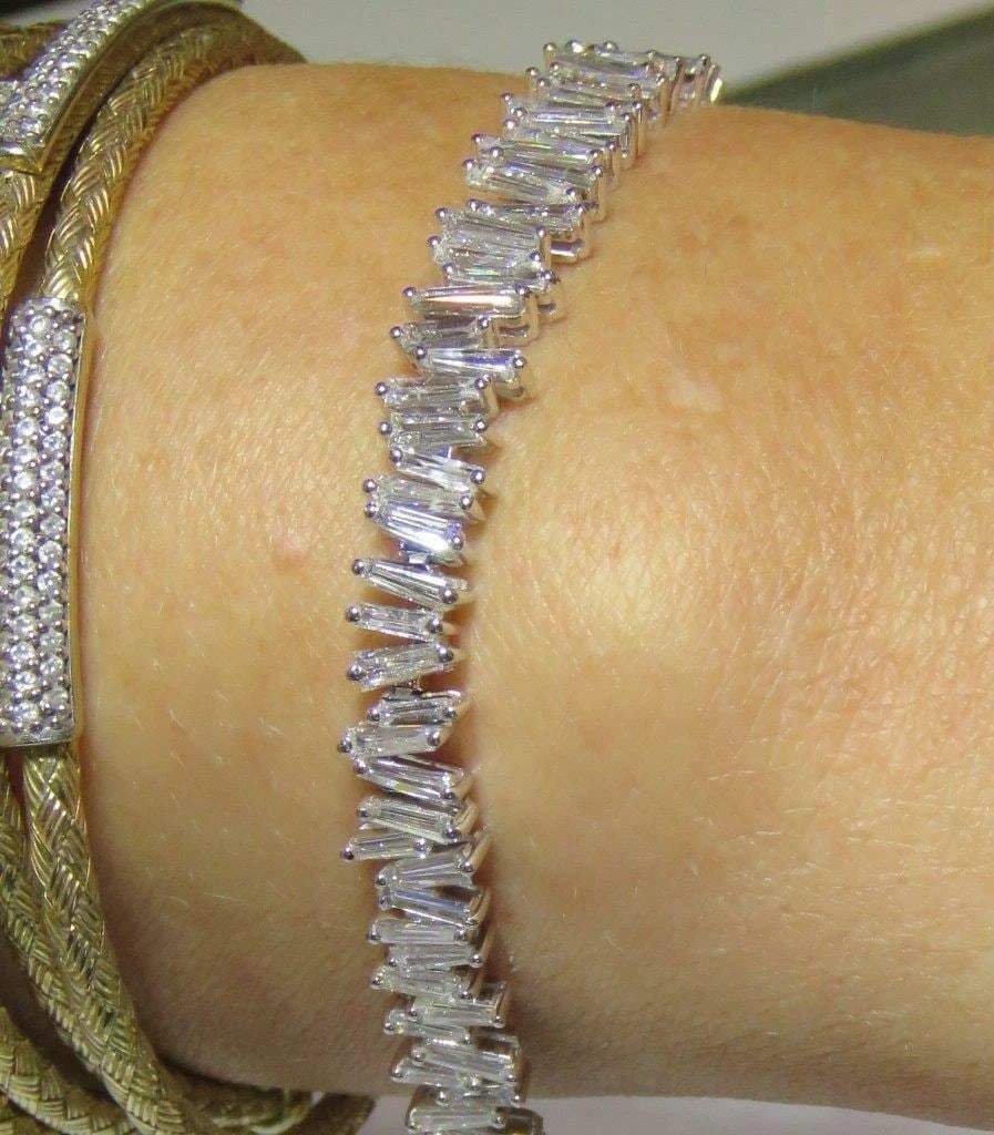 18KT GOLD RARE FANCY BAGUETTE CUT DIAMOND BRACELET (1 of 2)