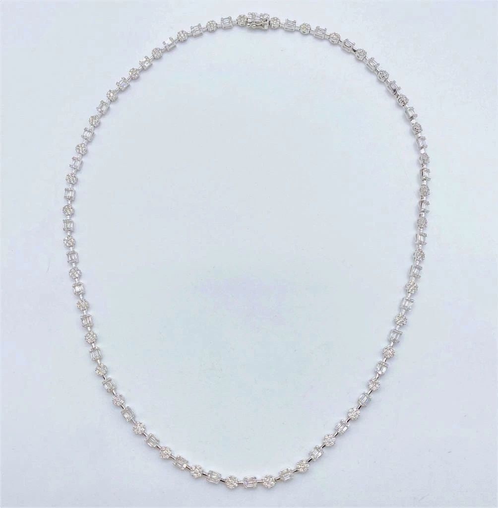 18KT GOLD FANCY CUT DIAMOND NECKLACE (1 of 2)