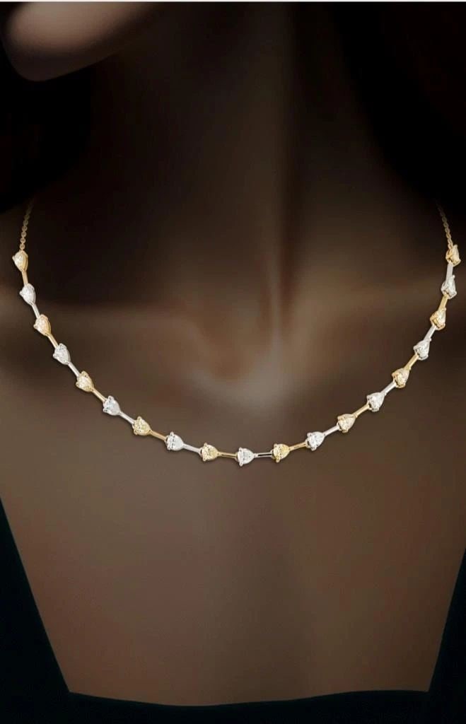 18KT GOLD GORGEOUS FANCY YELLOW DIAMOND STRAND NECKLACE (1 of 2)